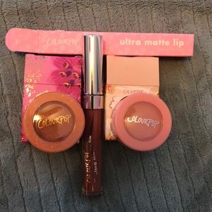 Colourpop lipstick and eyeshadows